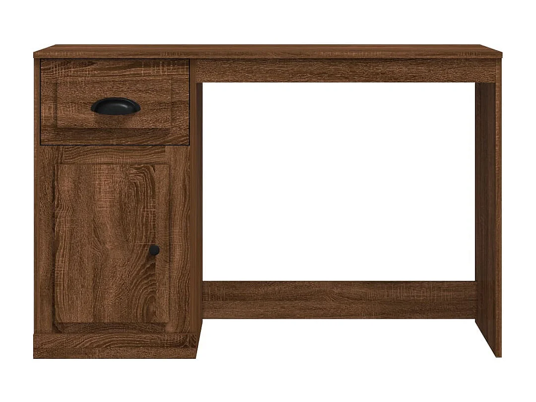 Bureau met lade 115x50x75 cm bewerkt hout bruin eikenkleur