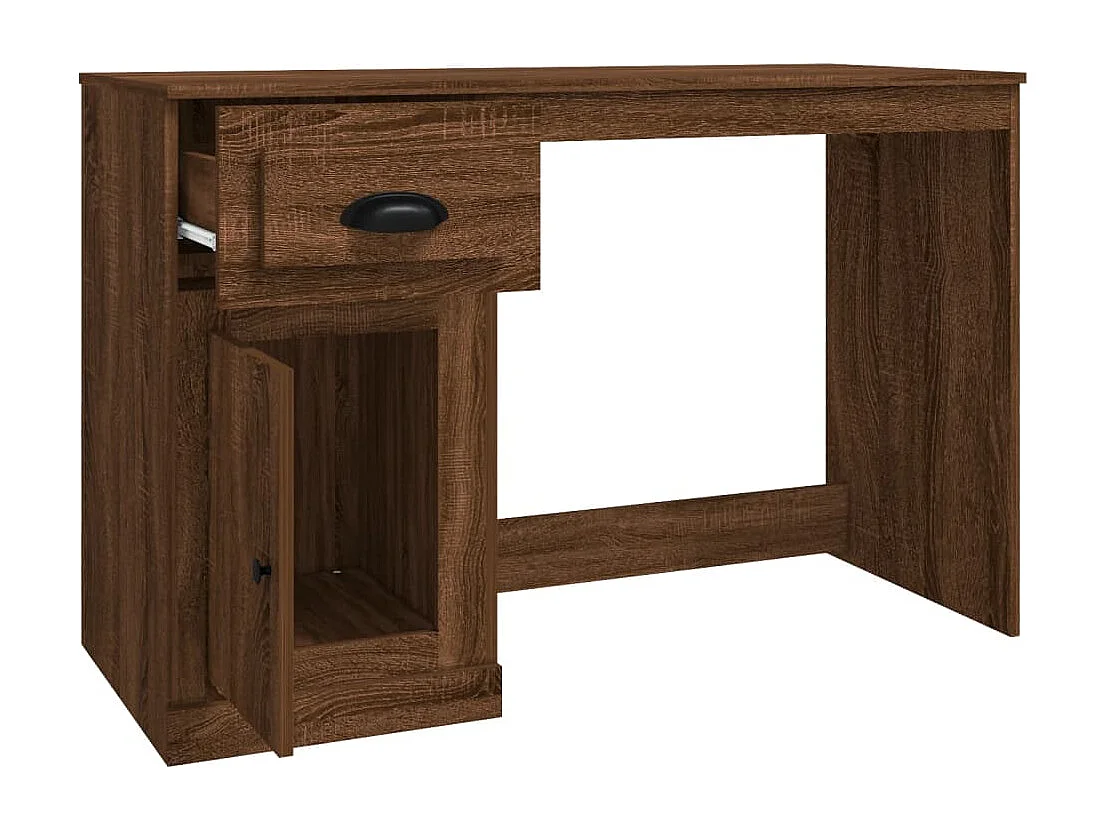 Bureau met lade 115x50x75 cm bewerkt hout bruin eikenkleur