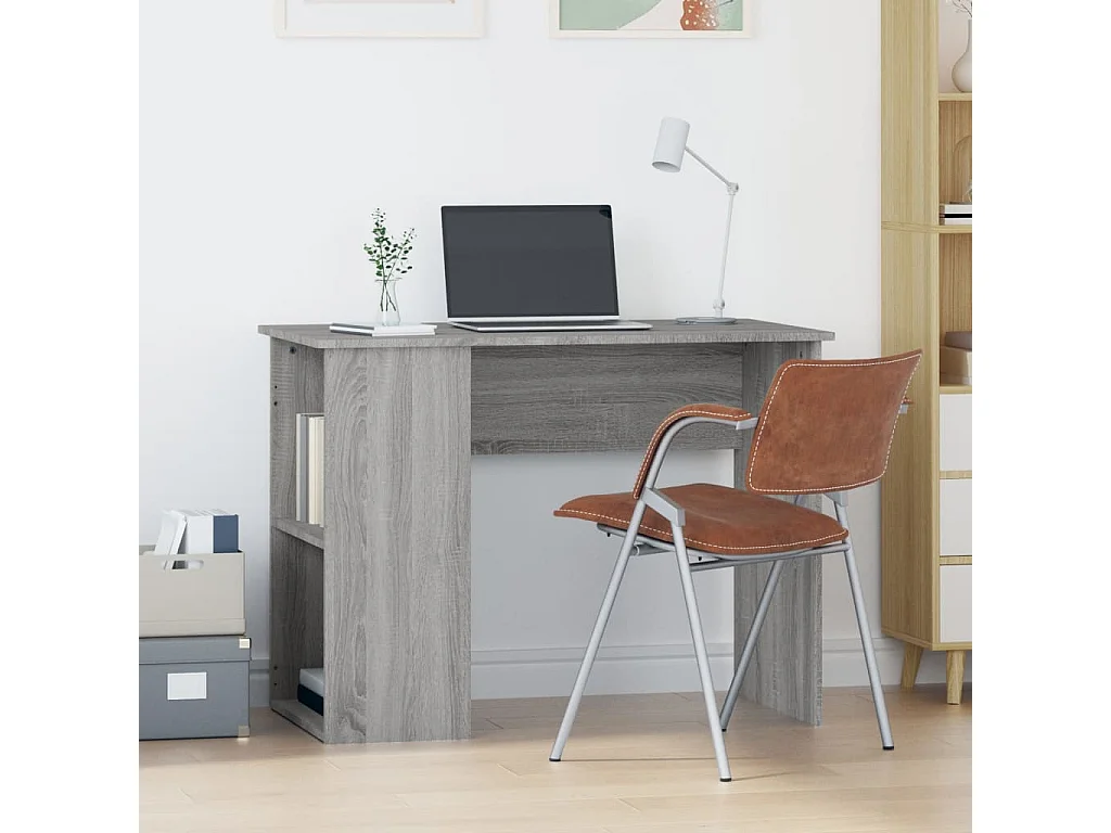 Escritorio de madera contrachapada gris Sonoma 100x55x75 cm