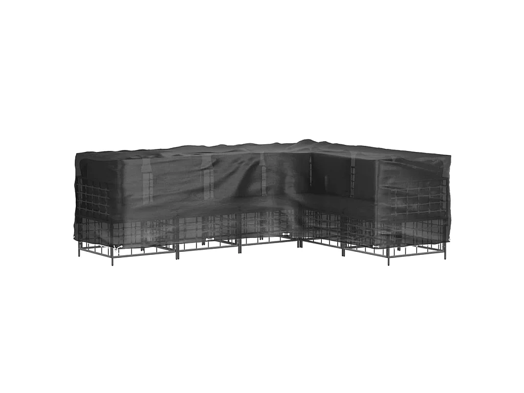 Tuinmeubelhoezen met 16 oogjes L-vormig 210x260x80 cm