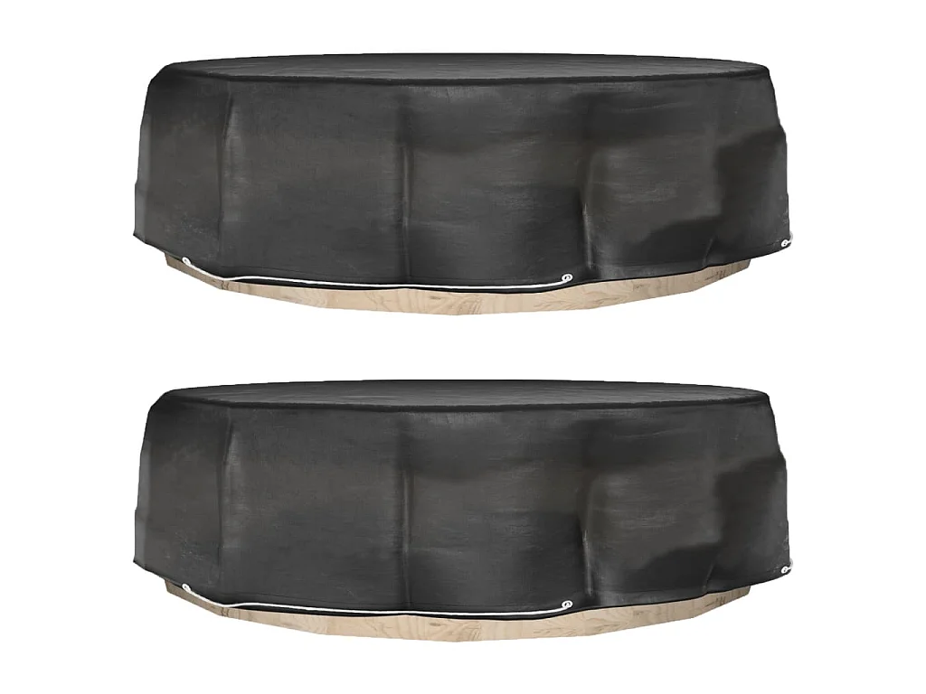Housses pour salon îlot 2 pcs 8 œillets Ø188x50 cm rond