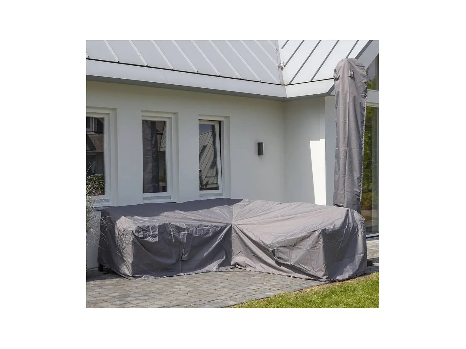 Garten-Lounge-Set-Abdeckung 255x255x70 cm Grau