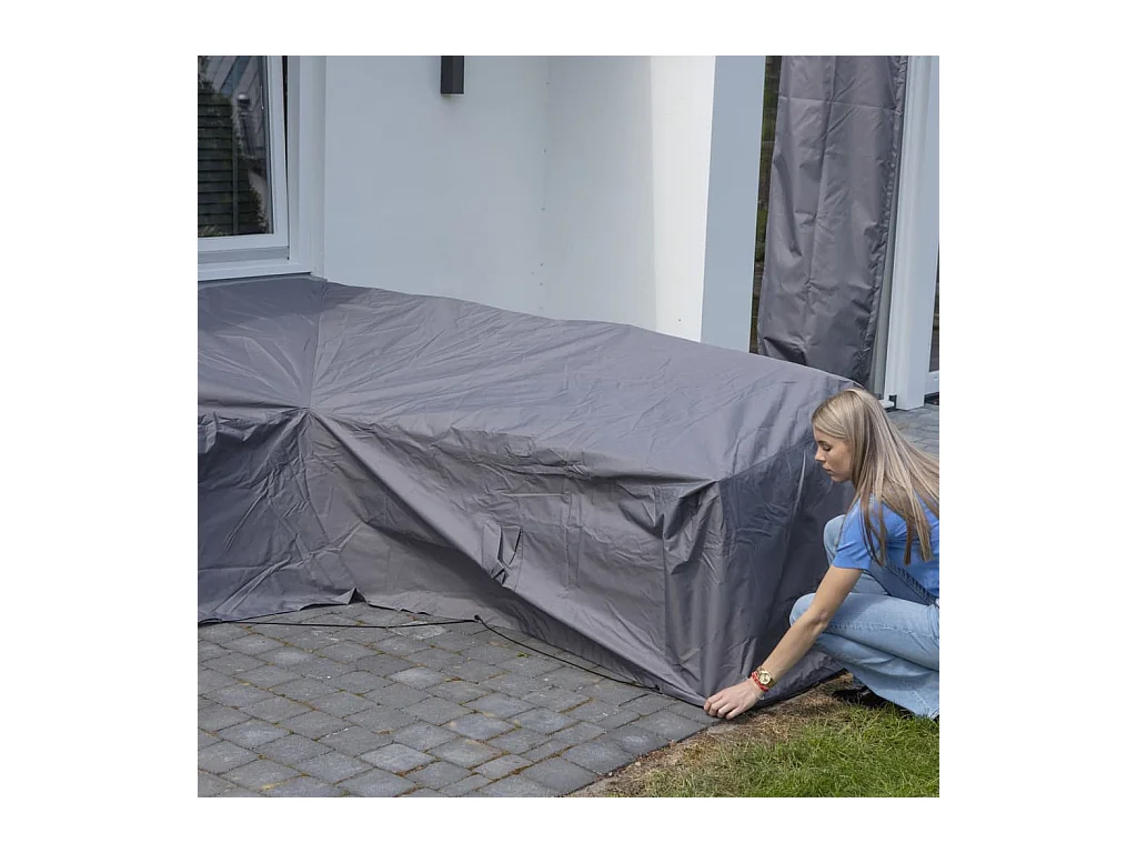 Garten-Lounge-Set-Abdeckung 255x255x70 cm Grau