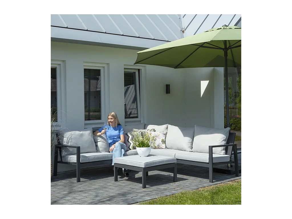 Garten-Lounge-Set-Abdeckung 255x255x70 cm Grau