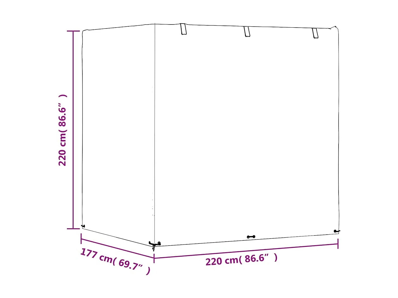 Abdeckungen für Schaukelbank 2 Stk. 12 Ösen 220x177x220 cm