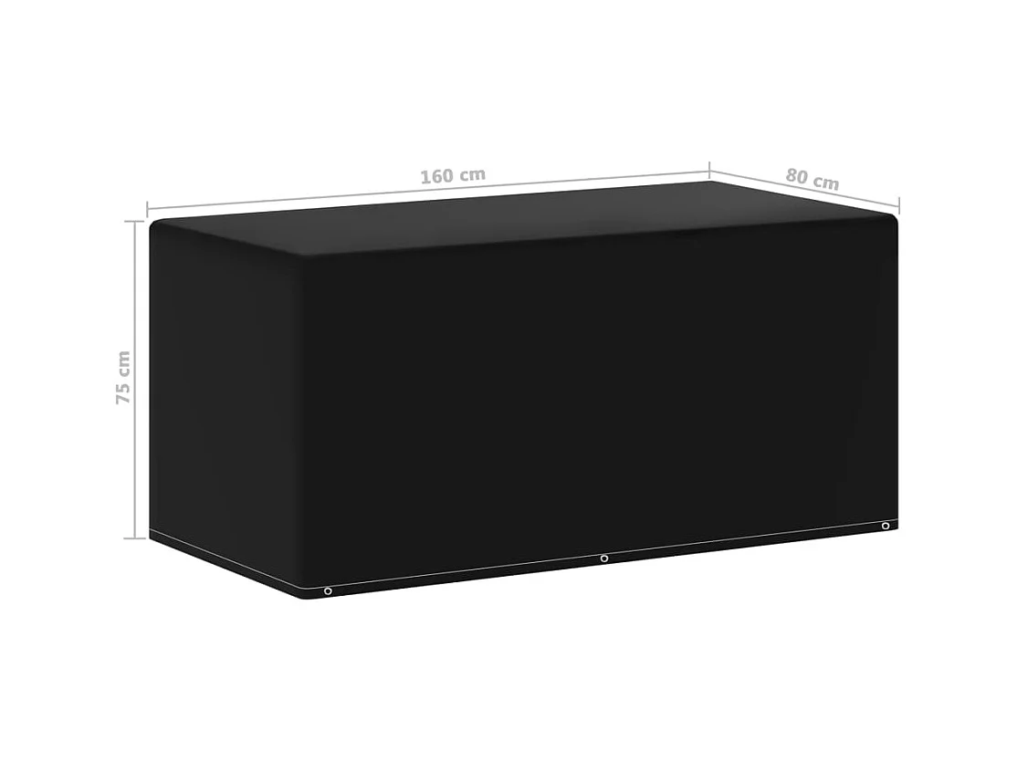 Housse de salon de jardin 6 œillets 160x80x75 cm