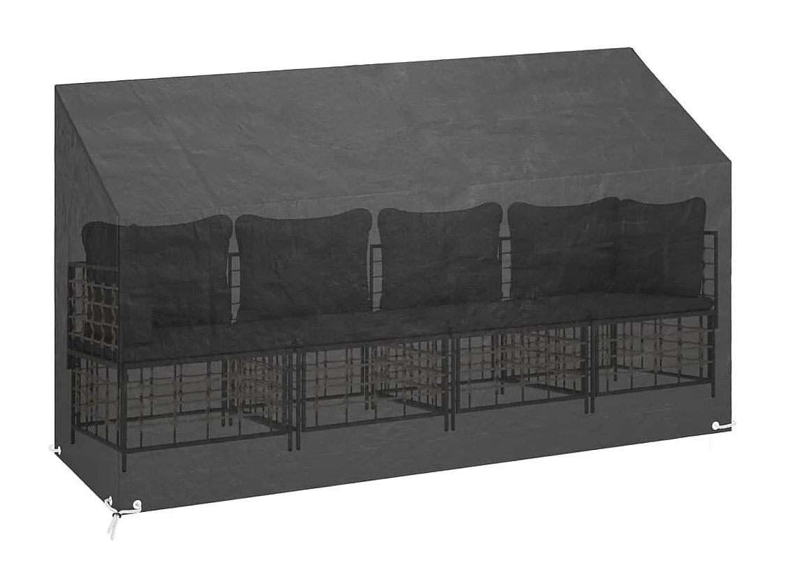 Housse de banc de jardin 12 œillets 210x70x70/88cm polyéthylène