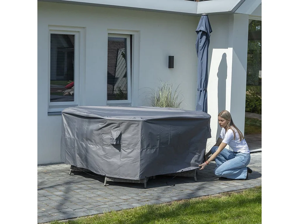 Housse de meubles d'extérieur Rond 200 cm Gris