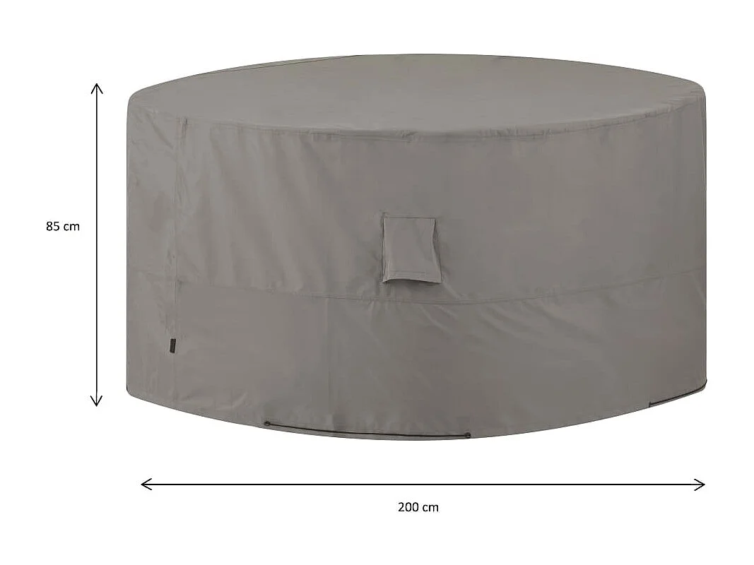 Housse de meubles d'extérieur Rond 200 cm Gris