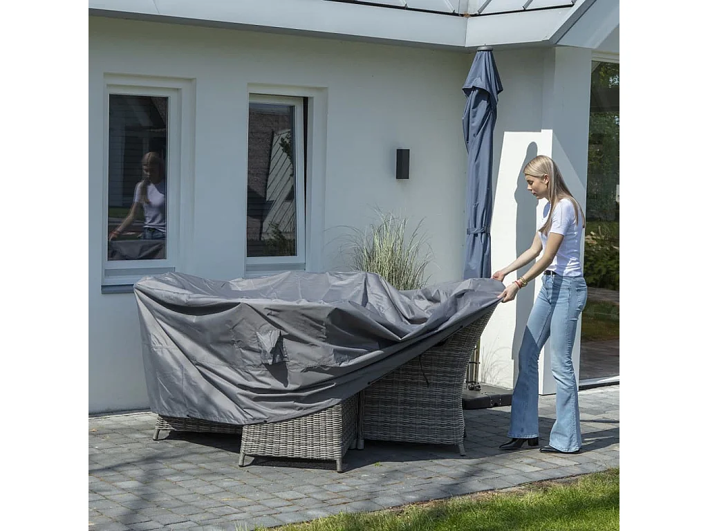 Housse de meubles d'extérieur Rond 200 cm Gris