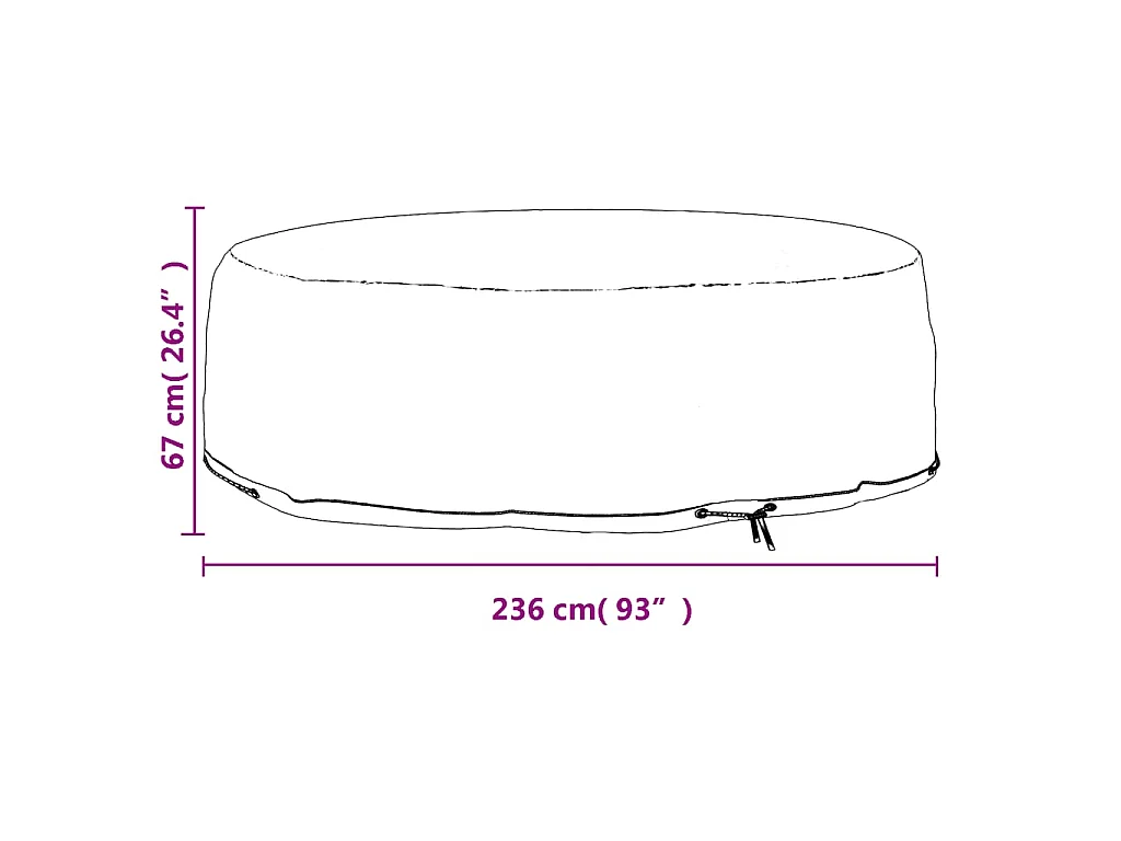 Tuinmeubelhoes eilandlounge 10 oogjes rond Ø 236x67 cm
