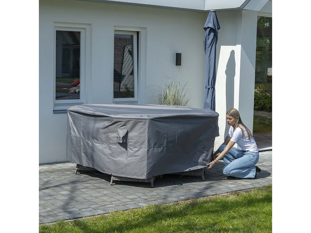 Gartenmöbel-Abdeckung Rund 320 cm Grau