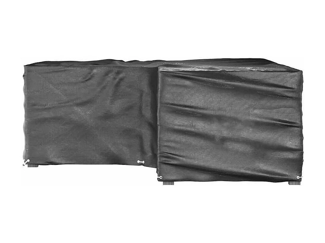 Gartenmöbel-Abdeckungen in L-Form 2 Stk. 16 Ösen 215x215x70 cm