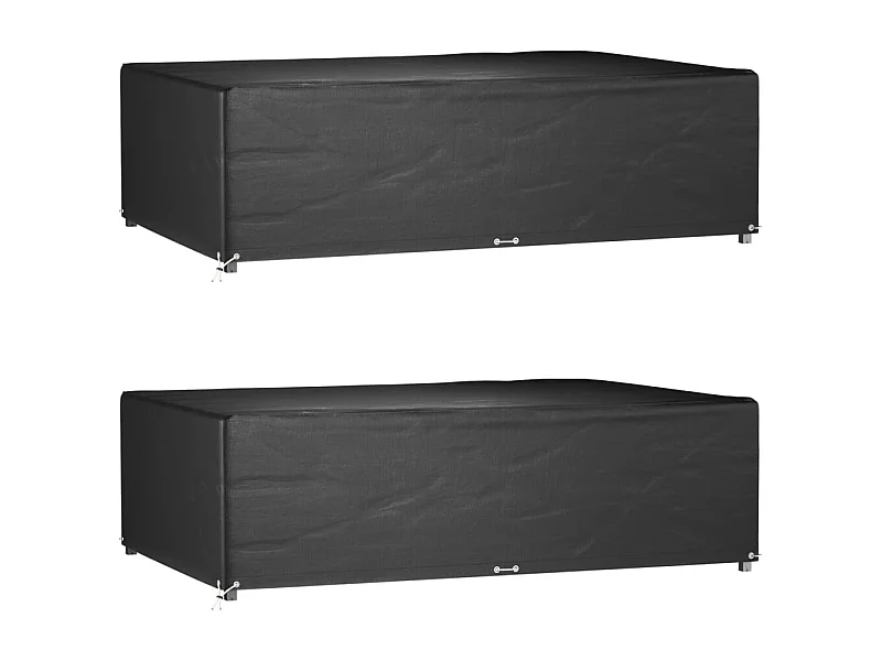 Housses de salon de jardin 2 pcs 12 œillets rectangulaire