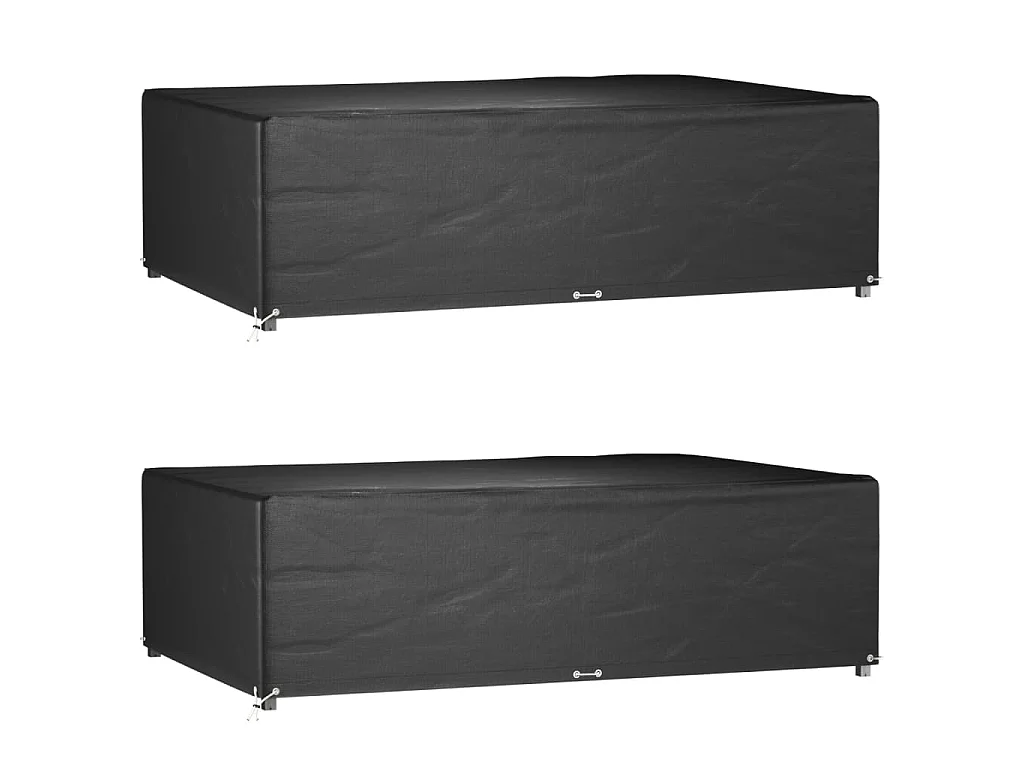 Housses de salon de jardin 2 pcs 12 œillets rectangulaire
