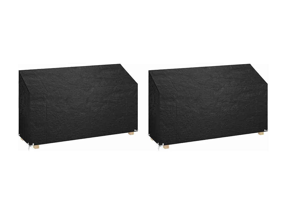 Housses de banc de jardin 2 pcs 12 œillets 210x70x70/88 cm PE