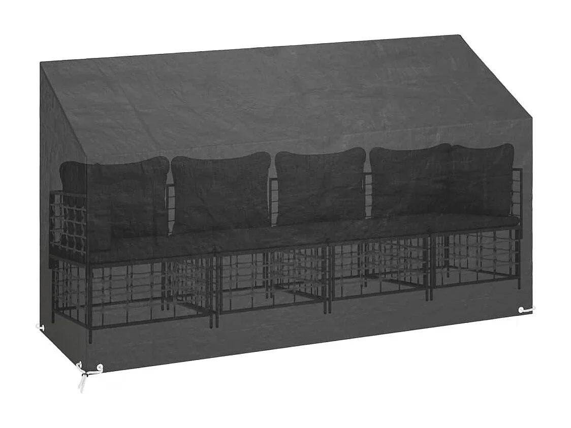 Housses de banc de jardin 2 pcs 12 œillets 210x70x70/88 cm PE