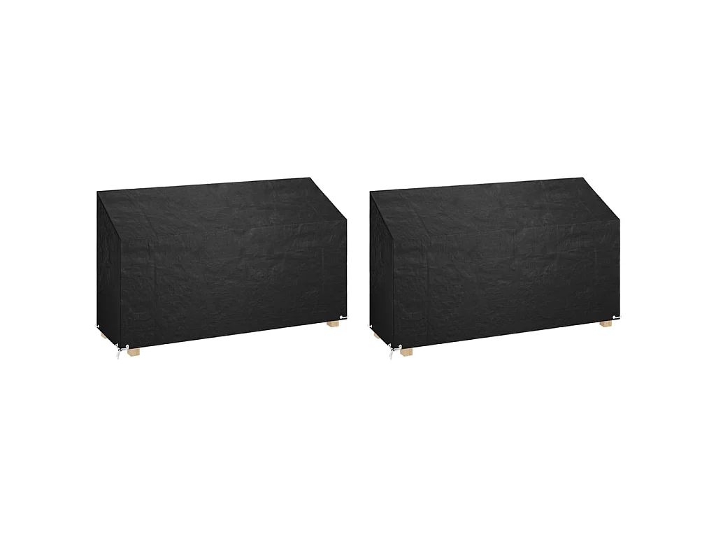 Housses de banc de jardin 2 pcs 12 œillets 210x70x70/88 cm PE