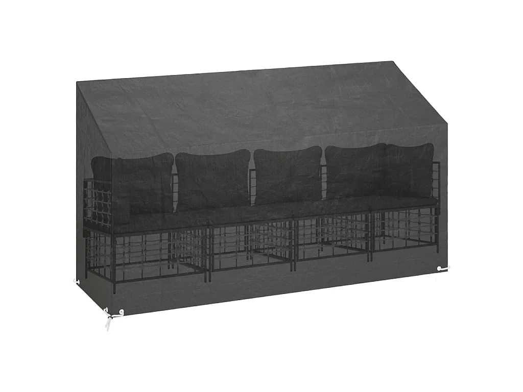 Housses de banc de jardin 2 pcs 12 œillets 210x70x70/88 cm PE