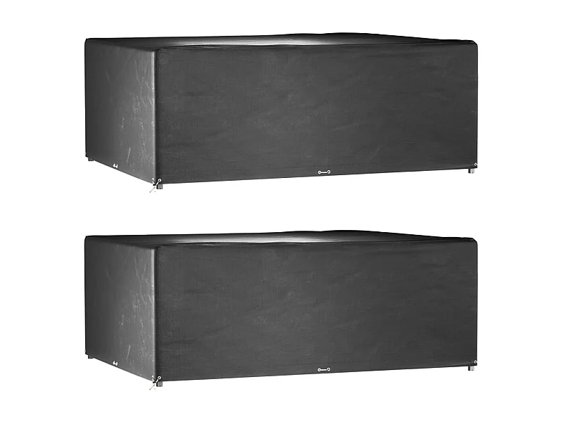 Gartenmöbel-Abdeckungen 2 Stk. 16 Ösen 278x204x105cm Rechteckig