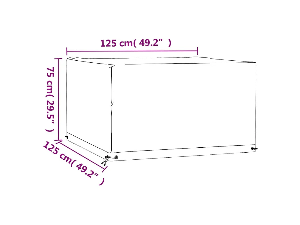 Tuinmeubelhoes met 8 oogjes vierkant 125x125x75 cm