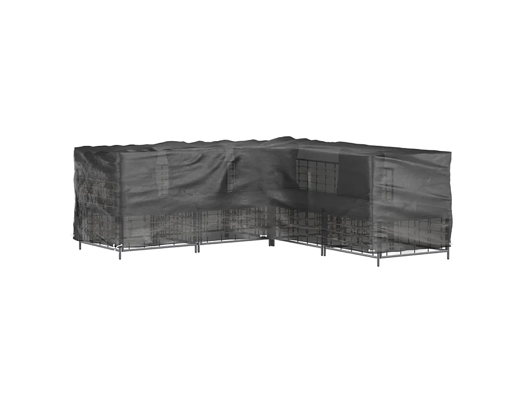 Tuinmeubelhoezen met 16 oogjes L-vormig 285x285x70 cm