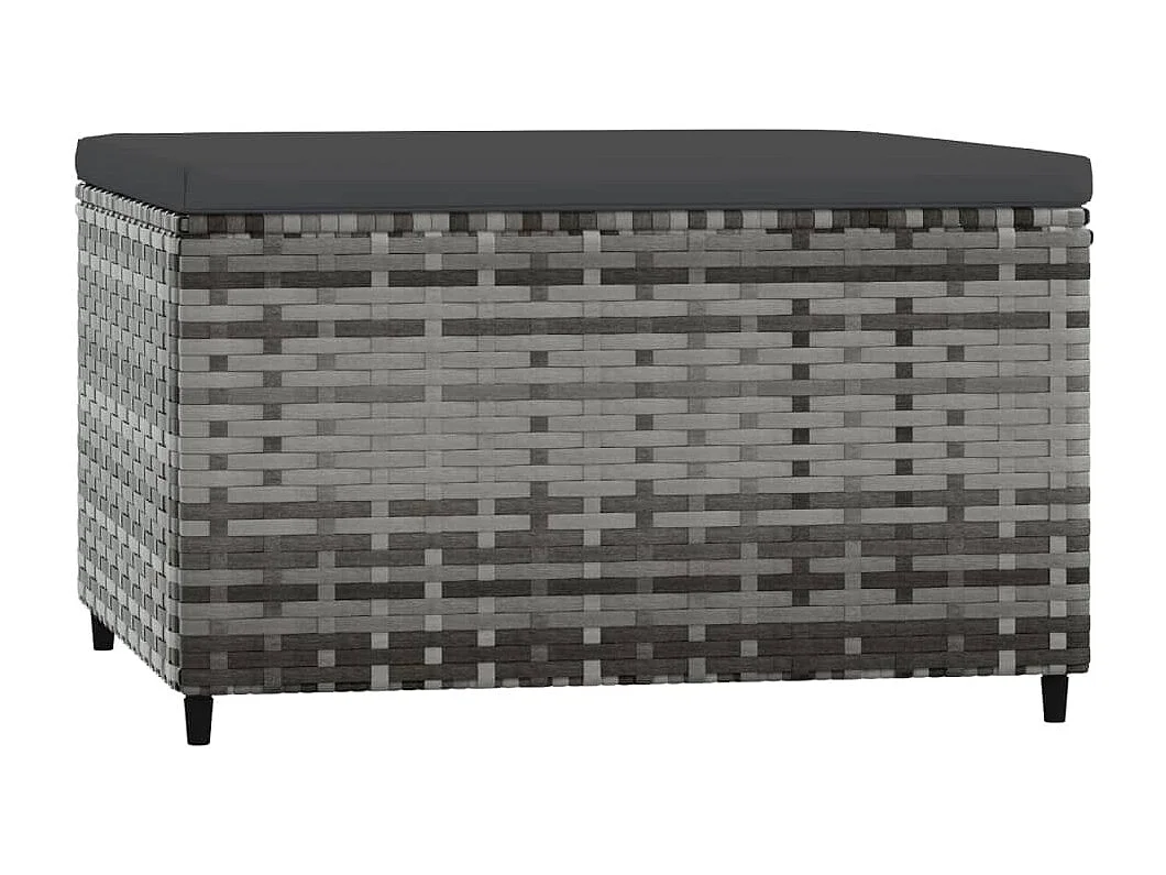 Poggiapiedi da Giardino con Cuscini 2 pz in Polyrattan Grigio