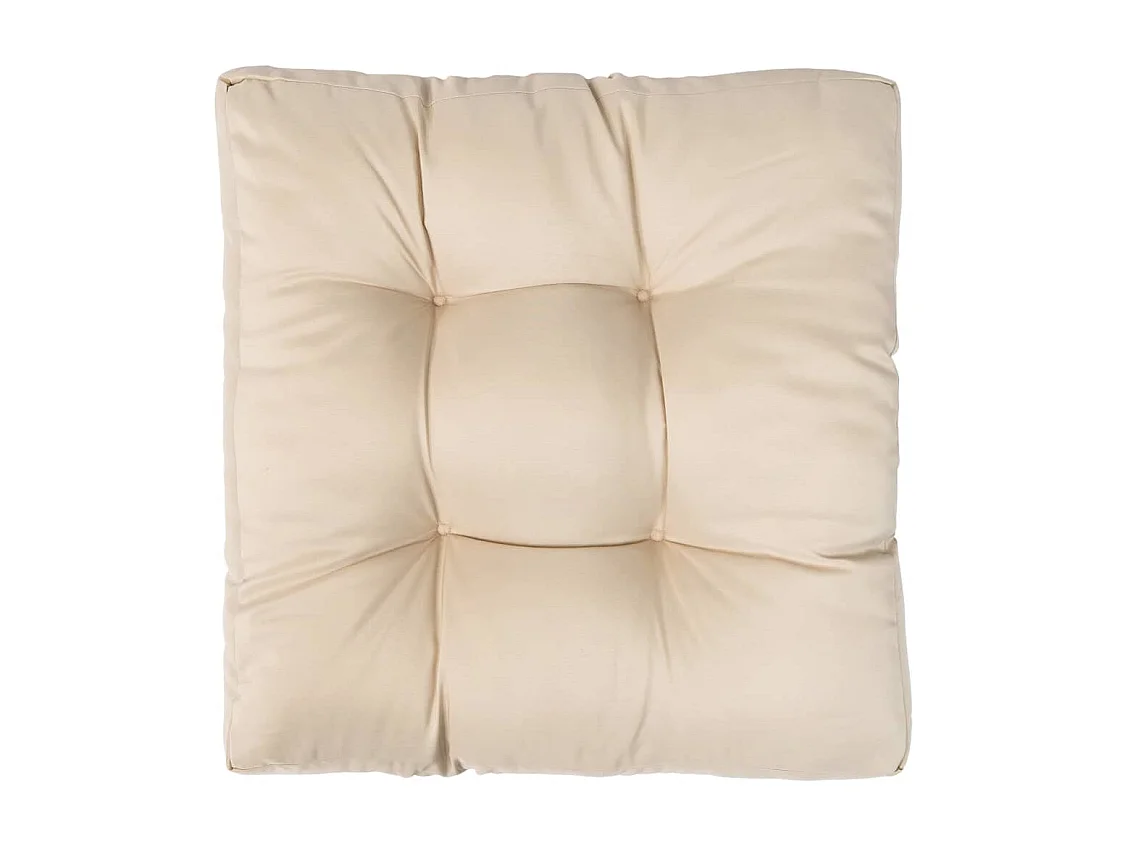 Repose-pied palette de jardin et coussin sable Marron miel Bois