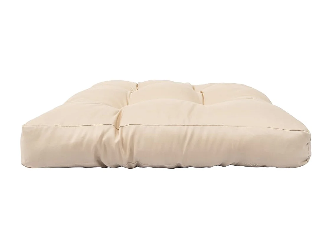 Repose-pied palette de jardin et coussin sable Marron miel Bois