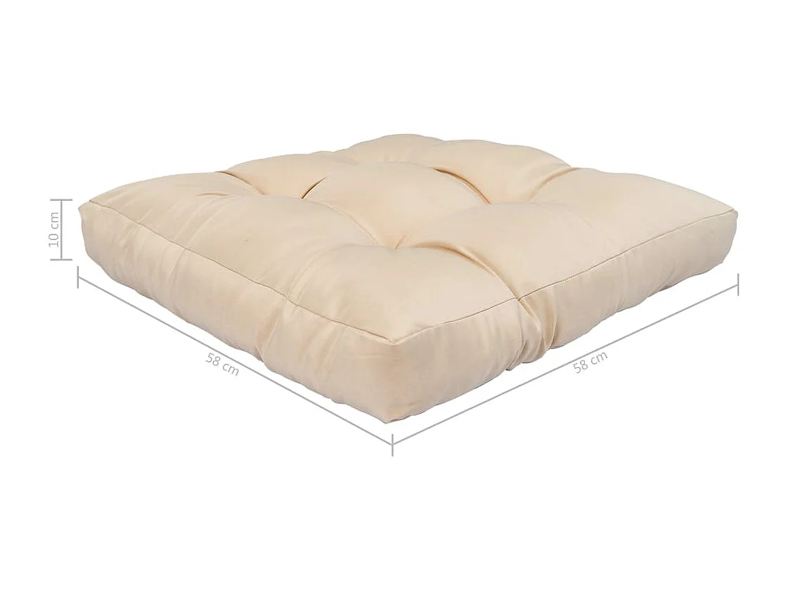 Repose-pied palette de jardin et coussin sable Marron miel Bois