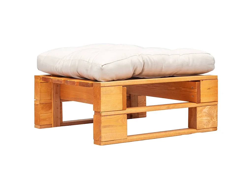 Ottomana da Giardino a Pallet con Cuscino Sabbia Legno Marrone