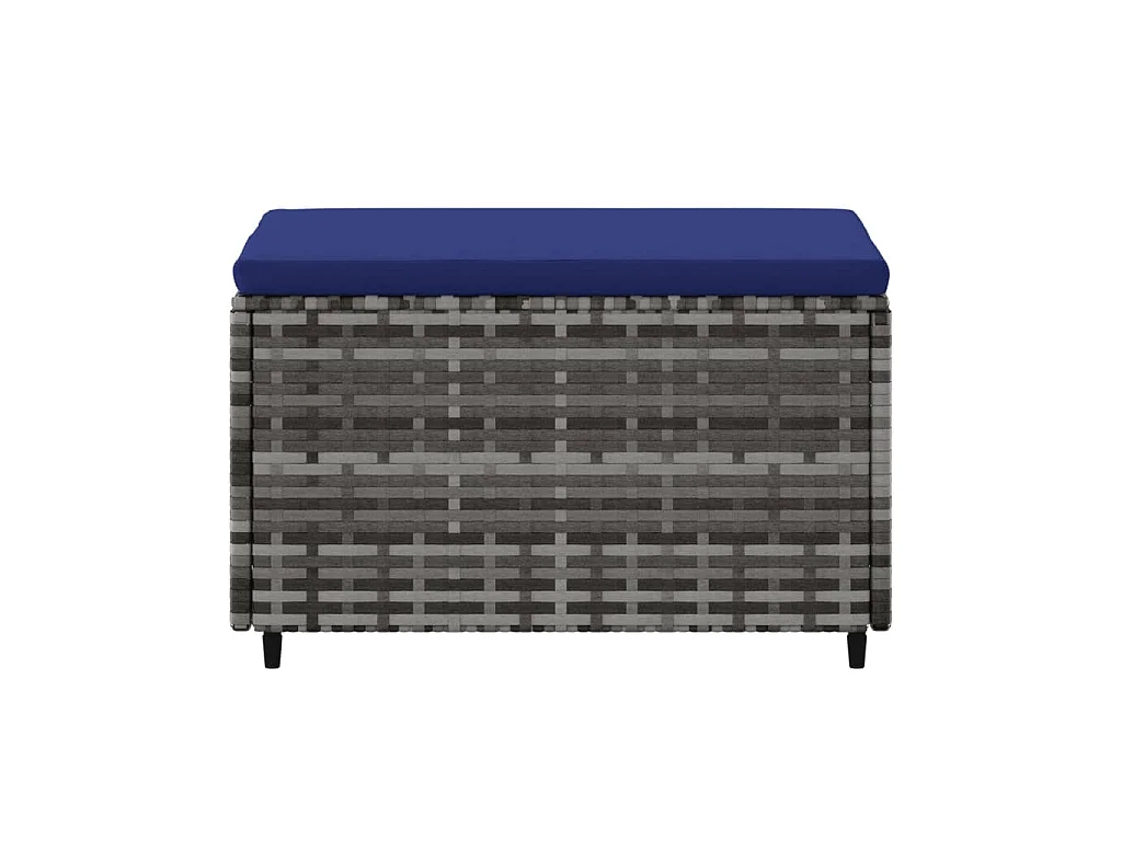 Apoios de pés para jardim com almofadões 2 pcs vime PE cinzento