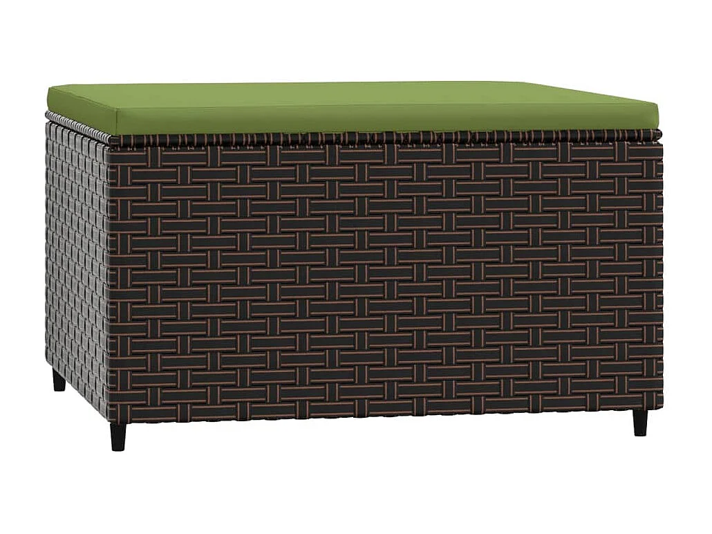 Voetensteun met kussen poly rattan bruin