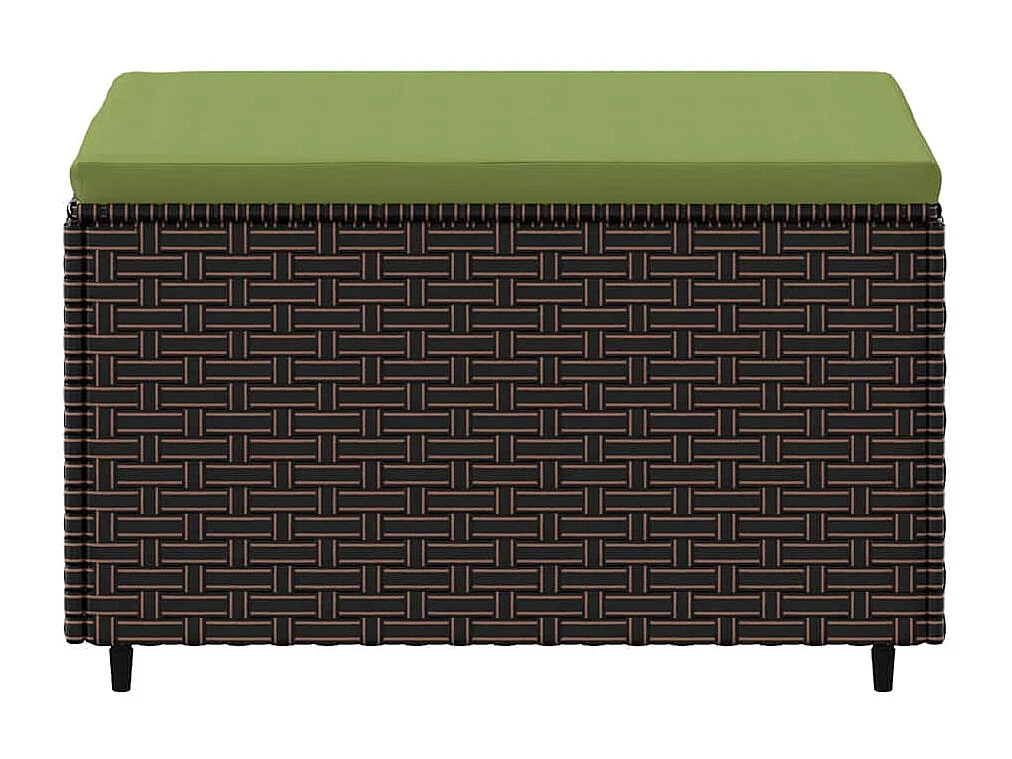 Repose-pied de jardin avec coussin marron résine tressée