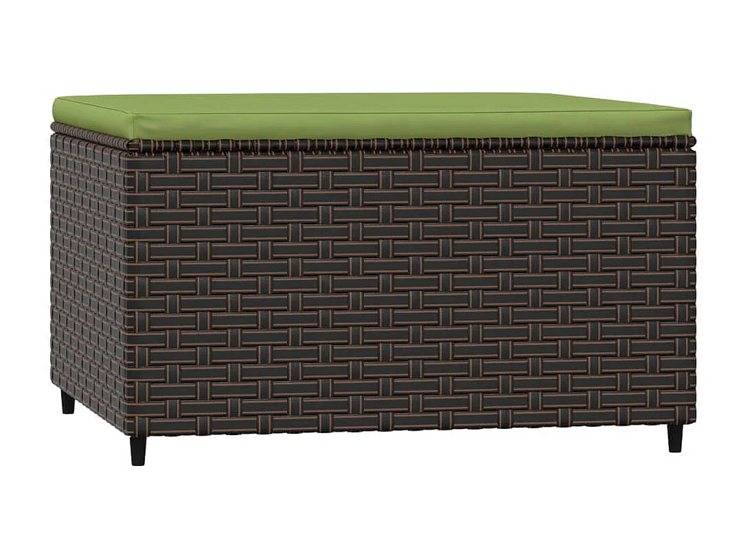 Repose-pied de jardin avec coussin marron résine tressée
