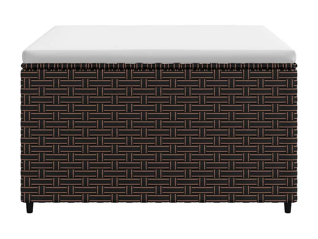 Gartenhocker mit Kissen Braun Poly Rattan