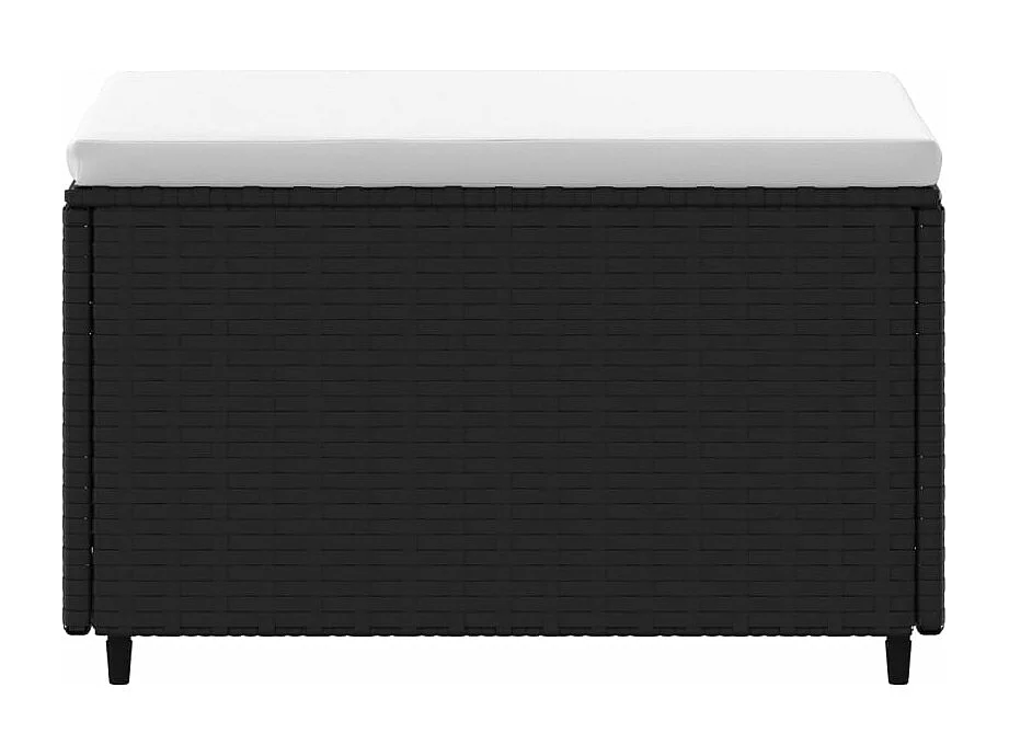 Gartenhocker mit Kissen Schwarz Poly Rattan