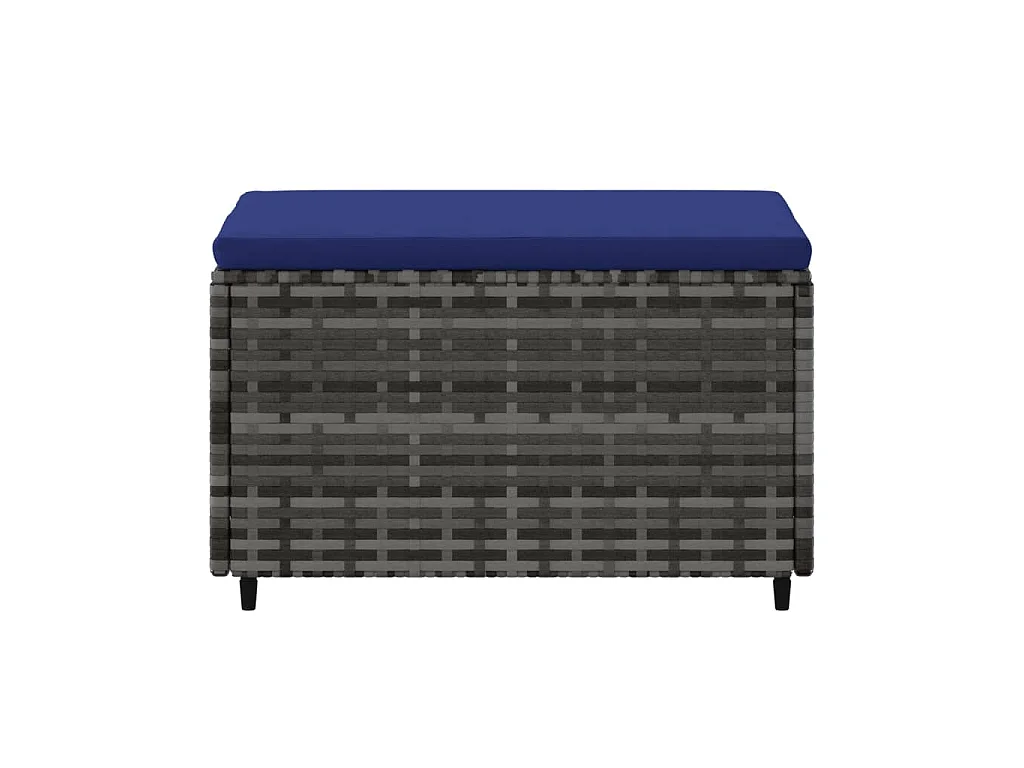 Apoio de pés p/ jardim com almofadão vime PE cinzento