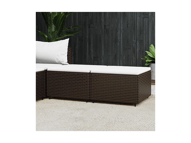 Gartenhocker mit Kissen 2 Stk. Braun Poly Rattan