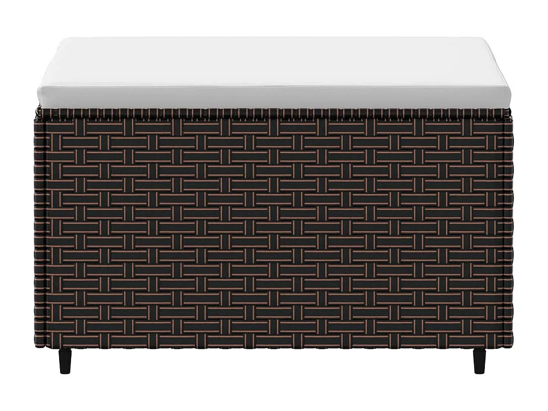 Voetensteunen 2 st met kussens poly rattan bruin