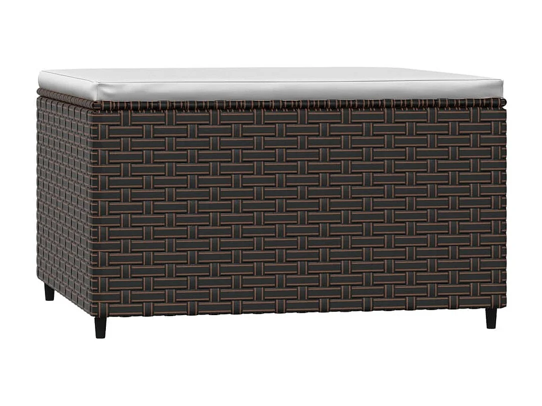 Voetensteunen 2 st met kussens poly rattan bruin