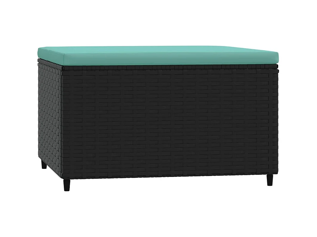 Gartenhocker mit Kissen 2 Stk. Schwarz Poly Rattan