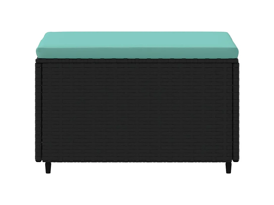 Voetensteunen 2 st met kussens poly rattan zwart