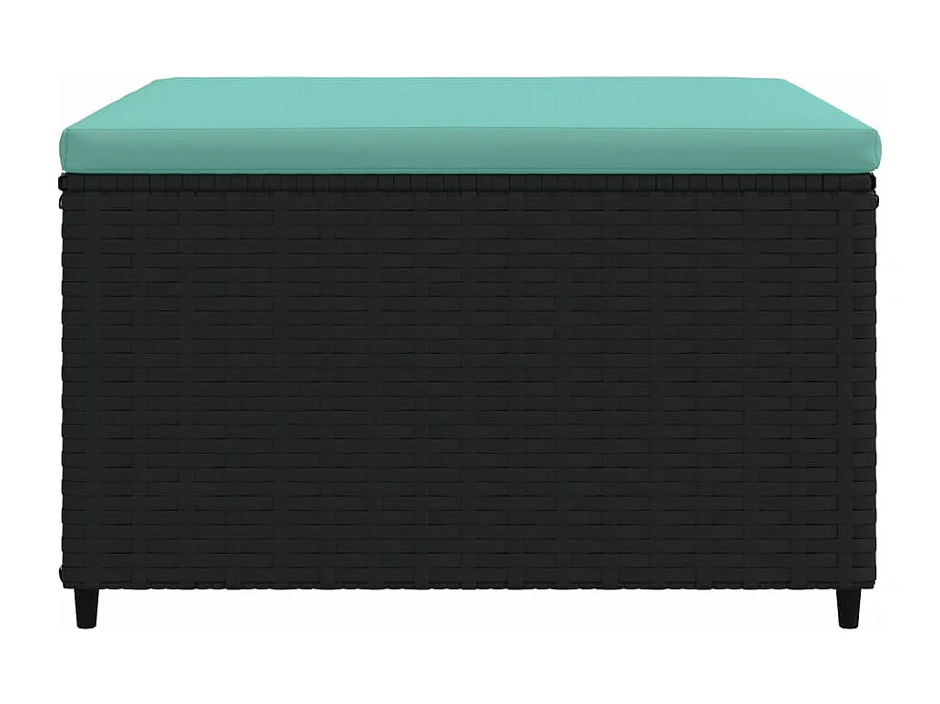 Gartenhocker mit Kissen 2 Stk. Schwarz Poly Rattan