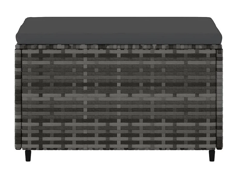 Voetensteun met kussen poly rattan grijs