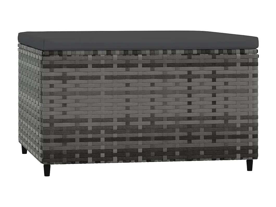 Voetensteun met kussen poly rattan grijs