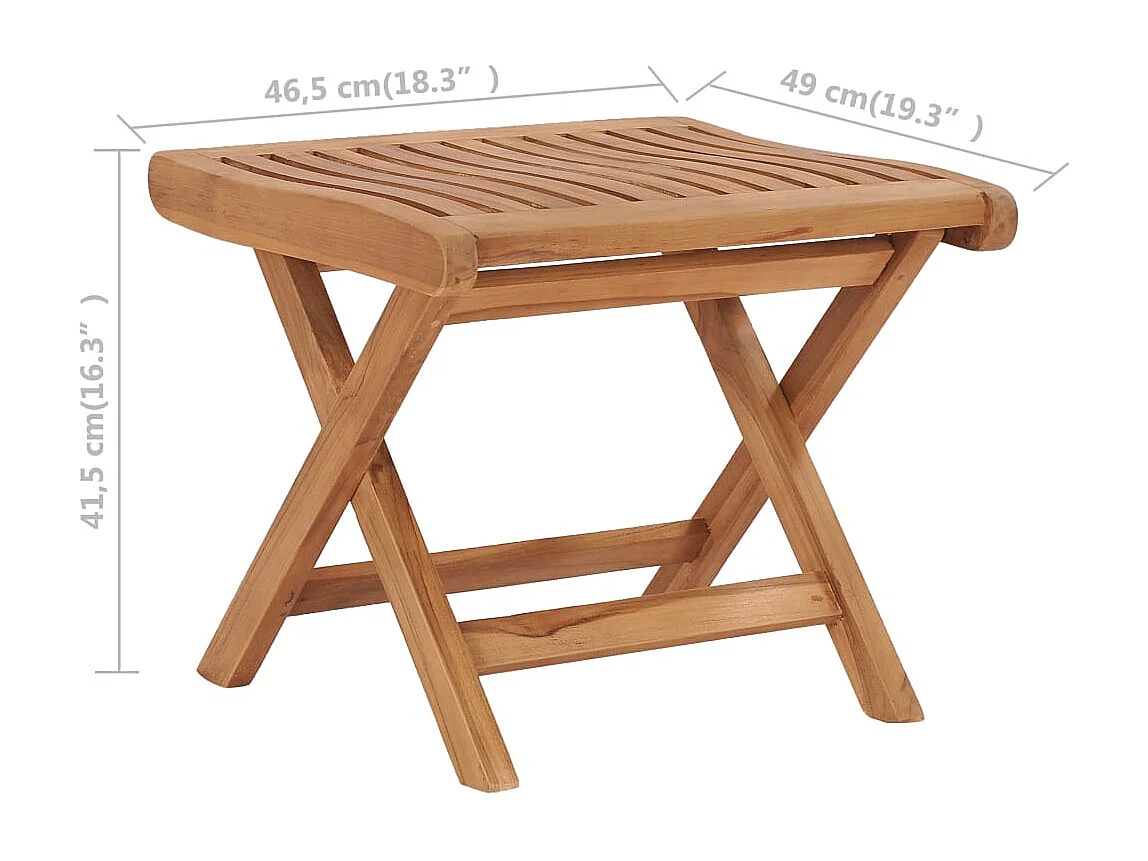 Repose-pied pliable 46,5x49x41,5 cm Bois de teck solide