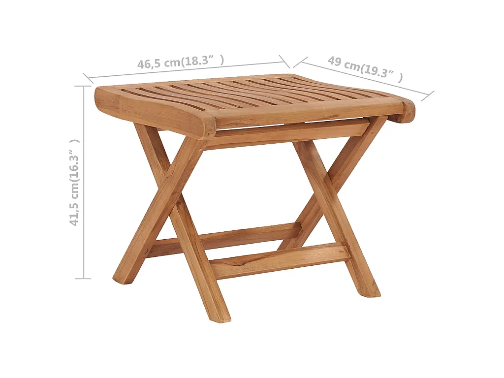 Repose-pied pliable 46,5x49x41,5 cm Bois de teck solide