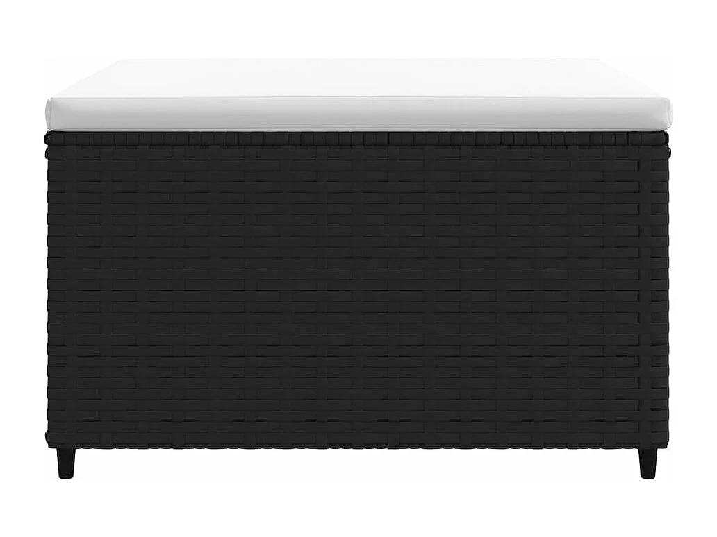 Gartenhocker mit Kissen 2 Stk. Schwarz Poly Rattan