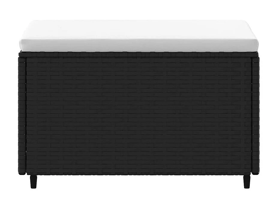 Gartenhocker mit Kissen 2 Stk. Schwarz Poly Rattan